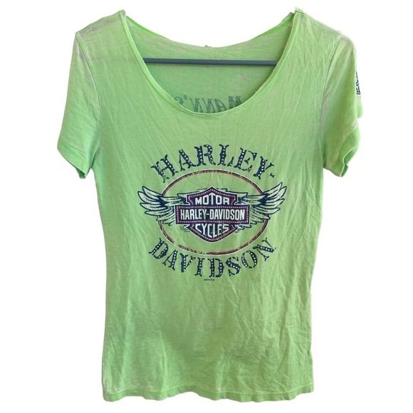 Harley Davidson Mann’s Columbus Indiana Tee Shirt Women’s - Picture 1 of 8